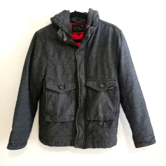 Quiksilver Gray Denim Winter Jacket Sz S - Picture 3 of 15